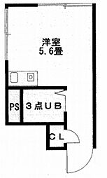 サンハイム熊野町 ワンルームの間取図画像