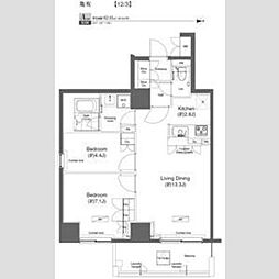 プライムアーバン亀有 6階2LDKの間取り