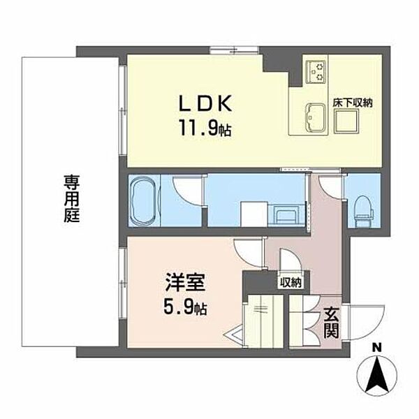 ＨＡＢＩＴＥＲ　御所西 0106｜京都府京都市上京区小川通出水上る茶屋町(賃貸マンション1LDK・1階・46.45㎡)の写真 その2