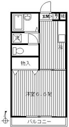 ピアーチェ・フクモト 1Kの間取図画像