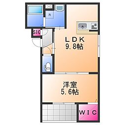 Raffine貝塚 1LDKの間取図画像