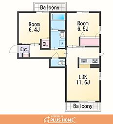 ベレオ西浜 2LDKの間取図画像