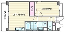 ヴィンテージ箱崎東 8階1LDKの間取り