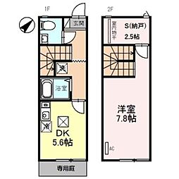 南海線 高石駅 徒歩10分の賃貸アパート 1階1SDKの間取り