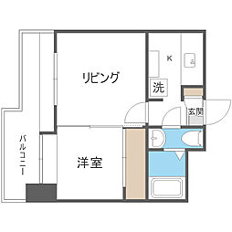 エステート・モア薬院シャンブル 2Kの間取図画像