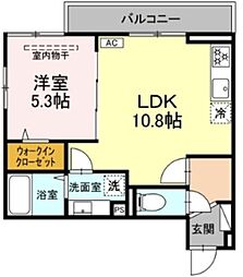 DPaina小机町 1LDKの間取図画像