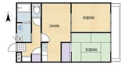 ラ・メゾン東所沢 2DKの間取図画像