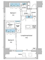 ルフォンプログレ志村坂上 3階2LDKの間取り