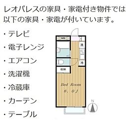 レオパレスヴェルジェ(17741) 1階1Kの間取り