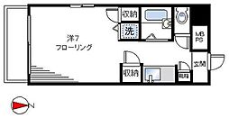 コートK ワンルームの間取図画像