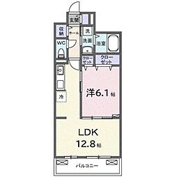 ブランノワレ 1LDKの間取図画像