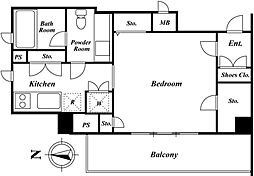 KDXレジデンス品川シーサイド 6階1Kの間取り