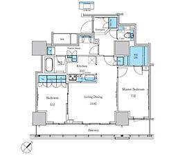 パークアクシス滝野川ラ　ブリーズ 5階2LDKの間取り