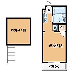 マーブルコート西葛西 2階1Kの間取り