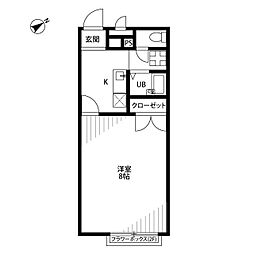 アムールコンフォート 1Kの間取図画像