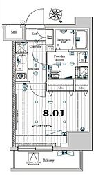 メイクスデザイン門前仲町GARDEN 6階1Kの間取り
