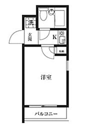 キャトルセゾン東橋本 1Kの間取図画像