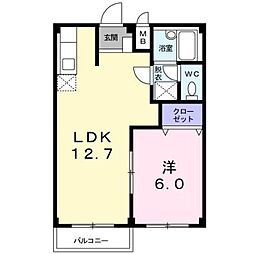 町谷サンコート 1LDKの間取図画像