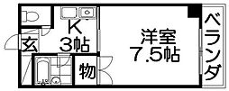 M'プラザ津田駅前八番館 1Kの間取図画像