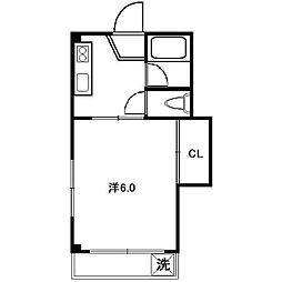 ロアールハイツ 1Kの間取図画像