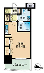 パークアクシス博多 ワンルームの間取図画像