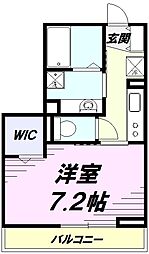 プレシャス富士見 3階1Kの間取り