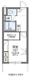 レオパレスAS・61 1Kの間取図画像