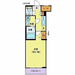 ディアレイシャス池尻大橋 2階1Kの間取り