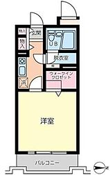 JR横浜線 橋本駅 徒歩9分の賃貸マンション 3階1Kの間取り
