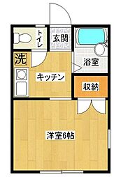 パルファン 1Kの間取図画像