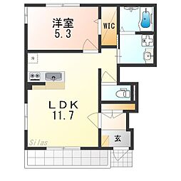 Schaan Carter（シャーン　カルテ） 1階1LDKの間取り