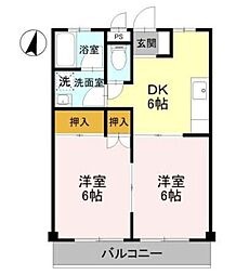 サンピア町田 2DKの間取図画像