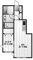 ハイツ3 1DKの間取図画像