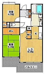 emラフォーレ実籾 2LDKの間取図画像