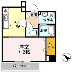 Osaka Metro御堂筋線 なかもず駅 徒歩2分の賃貸マンション 6階1Kの間取り