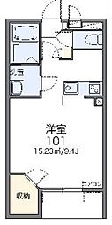 レオネクストウォーターリリー 1Kの間取図画像