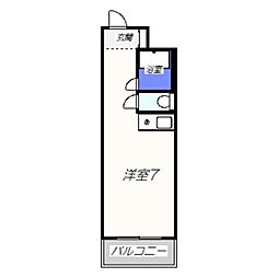 川口ハイツ ワンルームの間取図画像