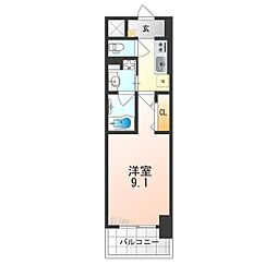 グランディール和 1Kの間取図画像