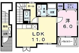 レ・セーナ2 1LDKの間取図画像