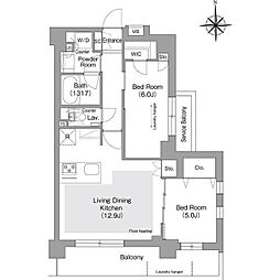 コンフォリア・リヴ文京護国寺 地下1階2LDKの間取り