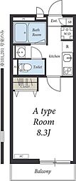 リブリJM.M.N 1Kの間取図画像