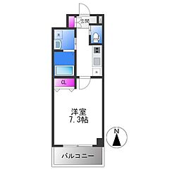 クローバー・グランデ田辺駅前 1Kの間取図画像