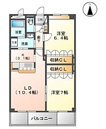 グレイス・ヴィラ 2LDKの間取図画像