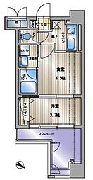 アクタス天神セントラルタワー 2Kの間取図画像