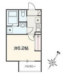 相模原市南区新磯野3丁目アパート 1Kの間取図画像
