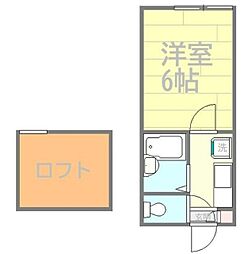 プレシャス相模原 1Kの間取図画像