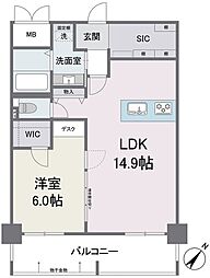アビターレ薬院南 1LDKの間取図画像