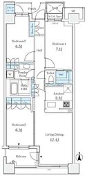 It's東京フォーサイトスクエア 3LDKの間取図画像