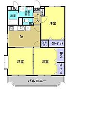 ユーミーマンション北 3DKの間取図画像