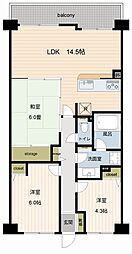 ハイホーム鷺沼東 3LDKの間取図画像